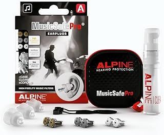 Alpine MusicSafe Pro High Fidelity Music Earplugs for Concert & Noise Reduction, 3 Interchangeable Premium Filter Sets - Professional Musicians Ear Protection - Hypoallergenic Reusable Invisible Plugs