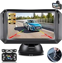 Vtopek Reversing Camera with 6 White LED Lights AHD 1080P 5 inch Reverse Camera for Car Van Caravan RV Rear View Cameras 150° Wide Angle 5 Guide Lines IP69 Waterproof Parking Kit Super Night Vision