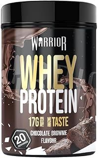 Warrior Whey Protein Powder 500g - Up to 36g* Protein per Shake – Low Sugar - Muscle Growth and Recovery Drink - Amazing Taste - 20 Servings - GMP Certified (Chocolate Brownie)