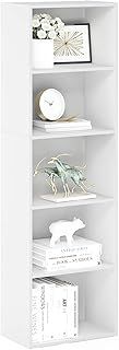 Furinno Luder 5-Tier Reversible Color Open Shelf Bookcase, White