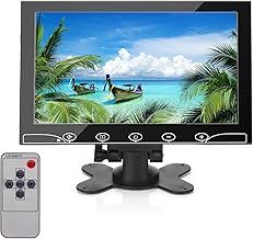 CCTV Monitor - 10.1 inch, Mini, 1024X600, 60Hz, 5ms, Built-in Speakers, Portable w/VGA/AV/HDMI/BNC/USB Input, Raspberry Pi Monitor w/Remote Control