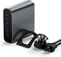 SATECHI GaN Travel Charger, 145W GaN USB C Charger with 4 Ports, 2X USB-C PD 3.1 and 2X USB-C PD 3.0, Fast Charging Travel Station for Apple, Windows, Chrome, and most USB-C devices (UK Plug)