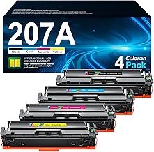 207A Toner Cartridges [With Chip] Replacement for HP 207X 207A 207 Compatible for MFP M283fdw M282nw M283fdn M255nw M255dw W2210A W2211A W2212A W2213A (Black/Cyan/Magenta/Yellow, 4-Pack)