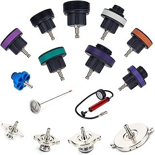 15PCS Automotive Cooling System Radiator Pressure Tester Kit,Universal Water Tank Leak Detector Car Cooling System Tester Kit