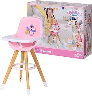 BABY born 829271 Baby Born High Chair Accessory-for Imaginative Play with Doll-Comfortable Seat, Sturdy Table to Eat & Play-Ages 3 Years+, Multicolor