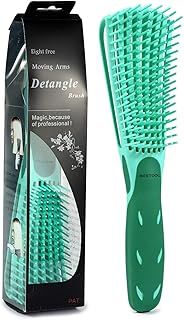 BESTOOL Detangle Hair Brush, Detangling Brush for Black Natural Hair Curly Afro 3/4abc Texture, Curly Hair Brush Faster and Easier Detangle Wet or Dry Hair with No Pain (Green)