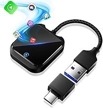 Wireless Carplay Adapter UK - Mini Carplay Wireless Adapter with Fast Stable 5Ghz WiFi Bluetooth Connection Compatible with iPhone 6 or above/iOS10+ & Cars from 2016 & USB-A/Type-C