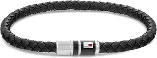 Tommy Hilfiger Jewelry Men's Braided Leather Bracelet Black - 2790293