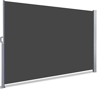 VOUNOT Retractable Side Awning, Outdoor Privacy Protection Screen for Garden, Balcony, Terrace, 180 x 300 cm, Dark Grey
