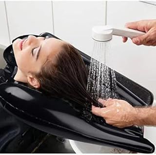 LSUWDE 1Pcs Inflatable Hair Washing Basin, Inflatable Hair Washing Tray, Hair Wash Headrest, Inflatable Hair Washing Tray for Sink and Bedside, Portable Hair Sink, for Injured, Disabled, Elderly, Kids