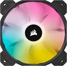 Corsair iCUE SP120 RGB ELITE Performance 120 mm PWM Single Fan (CORSAIR AirGuide Technology, Eight Addressable RGB LEDs, Low-Noise 18 dBA, PWM-Controlled, Up to 1,500 RPM & 47.7 CFM) Black