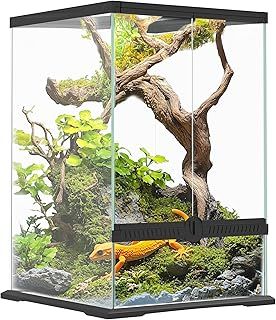 PawHut Glass Reptile Terrarium, 40L Vivarium for Lizards, Frogs, Snakes, Turtles, Tortoises, with Ventilation, 30 x 30 x 45cm