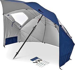 Sport-Brella Premiere , Multi-purpose Sun Umbrella for Garden, Easy Folding Setup, Blue, 8ft/244cm