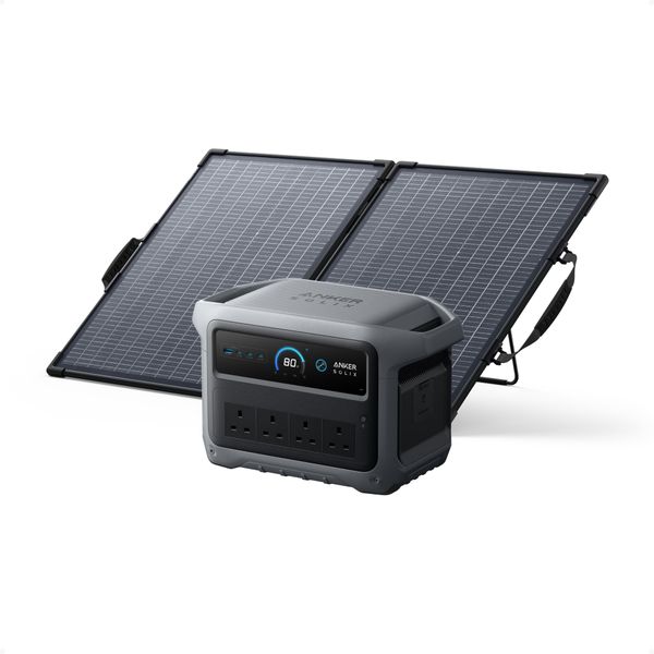 Anker SOLIX C1000 Gen 2, 2000W 1024Wh Power Station with 100W Solar Panel