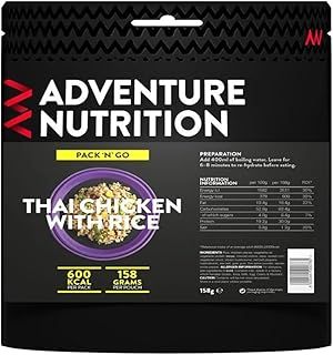 Adventure Nutrition Pack N Go 600Kcal Freeze Dried Food Oriental Chicken & Rice - Camping, Ready Meals, Survival Kits, Emergency Food, Hiking