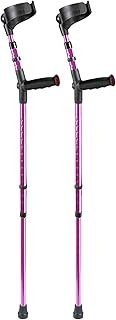 Pair of Height Adjustable Ossenberg Soft Ergonomic Grip Closed Cuff Crutches Pink Colour Maximum User Weight 23.5 Stone