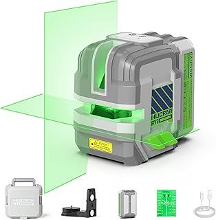 Huepar Pro Laser Level Self Leveling Rechargeable Laser Line Level with Pulse Mode for Outdoor, Switchable Line, with 360° Magnetic Base, for DIY, Construction, Floor Tiles, Decoration GK011SG