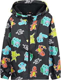 Pokemon Kids Waterproof Jacket - Fleece Lined Rain Coat - Pikachu Official Merchandise - 4-14 Years Kids Teenagers