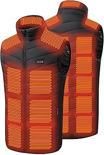Heated Gilet for Men UK Sale, Heated Body Warmer 3 Adjustable Temperature Electric Heated Vest USB Rechargeable Heated Jacket Fleece Washable Heating Waistcoat for Winter(Without Power Bank)