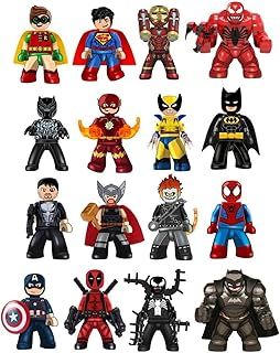 "MINIFIGS" - Superhero Series- 16 Pcs Mini Figures Building Blocks Kit - Small Toy Custom Figurines Set, for intended for ages greater than 14 years