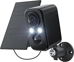 IHOXTX Security Camera Outdoor Wireless - Flood Light WiFi Battery Camera with Solar panel Color Night Vision PIR Human Detection 2-Way Talk IP66 Waterproof