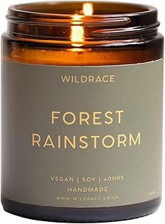 Candles - Petrichor - Rain Scented Candle - Thunderstorm - Aromatherapy Stress Relief - Forest Candle - Scandinavian Design - Luxury Gifts for Her or Him