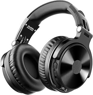 OneOdio Bluetooth Headphones Over Ear, Studio Level Sound Quality, 110 Hrs Playtime Bass Boosted Soft Memory Protein Earmuffs Foldable wireless Headphone with Mic for Cell Phone PC Music