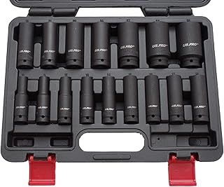 US PRO by Bergen 16pc 1/2'' Dr 6-Point European Deep Impact Socket Set B1340