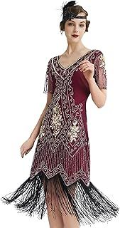 1920s Women's Flapper Dress with Short Sleeves Gatsby Theme Party Women's Costume Dress