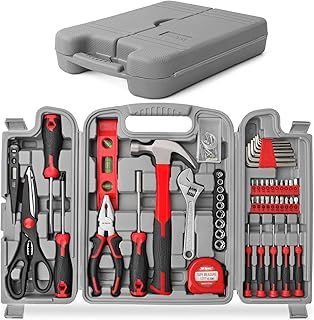 Hi-Spec 54pc Home & Office DIY Tool Kit Set. Complete Household Tool Box with Essential Hand Tools Included for Basic Repairs, Maintenance & Home Improvement Projects
