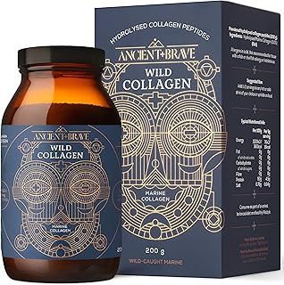 Ancient + Brave Wild Collagen Powder 200g - Pure Hydrolyzed Marine Collagen Peptides Supplement - Best Collagen Powder for Women (Fish) - High Protein, Fasting Friendly - Halal & Kosher Certified