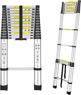 YA MI Telescopic Ladders, Multi-Purpose Folding Aluminum Extension Ladder, It is applicable to RV, Attic, Home and outdoor work, With the maximum bearing capacity of 150KG (8.5Ft/2.6M)