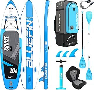 Bluefin Cruise Premium Stand Up Paddle Set | Inflatable Paddleboard for Adults | SUP Package with Backpack, Fiberglass Paddle, and Pump | 5 Year Warranty