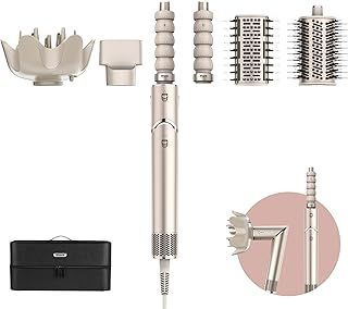 Shark FlexStyle 5 in 1 Air Styler & Hair Dryer Car Wrap Hair Rollers Flat Brush Oval Brush Nozzle Attachment Diffuser Storage Bag No Thermal Damage Champagne