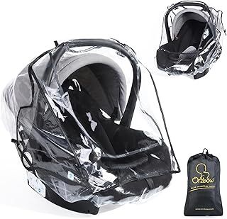 Orzbow Car Seat Rain Covers Universal,Waterproof Baby Car Seat Covers with Side Ventilation,Quick-Access Roll-Up Door,Easy Carry,for Donna,Maxi COSI,Cybex etc.