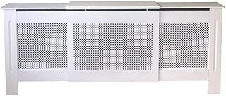 Radiator Cover Traditional Diamond MDF Wood Cabinet, White Adjustable