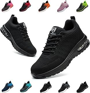 Bawalon Safety Shoes Trainers Men Womens Steel Toe Trainers, Lightweight Safety Shoes Breathable Work Trainers