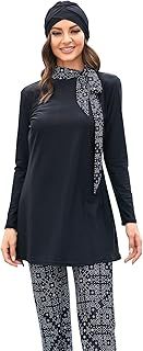IBTOM CASTLE Modest Muslim Swimming Costume for Women Long Sleeve Full Cover Bathing Suit Athletic Shirt Pants Islamic Hijab Swimwear 3pcs Set Lady Rash Guard Arabic Burkini Beachwear