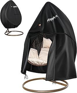 Egg Chair Cover, 420D Heavy Duty Oxford Egg Chair Covers Waterproof, Hanging Egg Chair Cover with Waterproof Zipper, UV-Anti & Windproof Cover for B&M & Aldi Swing Chair, 190 x 115cm
