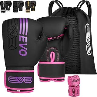 Matte Black Boxing Gloves MMA Muay Thai Martial Arts Kick Boxing Sparring Training Fighting Men Punch Bag Women Pink Gloves With Hand Wraps