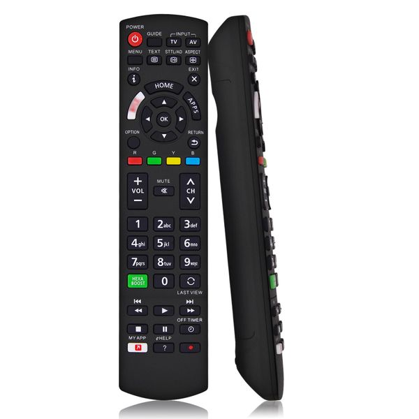 Replacement Panasonic TV Remote Control, Universal Panasonic TV Remote for All HD LCD LED Plasma Viera Smart TV with 3 Shortcut Buttons, No Setup Required