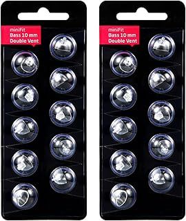 2 Pack/20pcs Hearing Aid Domes for Oticon, 10mm Replacement Domes for Oticon Universal Silicone Hearing Aid Domes Suitable for Oticon MiniFit Hearing Aid Supplies (Black)