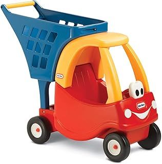 Little Tikes Cozy Shopping Cart - Imaginary Grocery Shopping for Kids - Playset for Toddlers - Red/Yellow