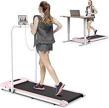 Jupgod Folding Treadmill, 2.5HP Under Desk Treadmill Walking Pad with Remote Control & LED Display for Home/Office Cardio Fitness Exercise, No Assembly, for Women