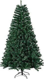 6ft Artificial Christmas Tree Decorations - Xmas Tree with 1200 Tips & Foldable Metal Stand - Holiday Decorative Green Tree for Home Office Indoor Outdoor Decor