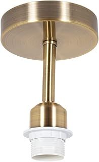 Brushed Antique Brass Ceiling Light Fitting for Industrial Style Light Bulbs | 12cm x 17cm | Suitable for Lamp Shades with E27 Lamp Holder by Happy Homewares