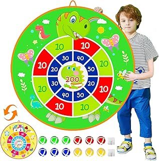 25.5in Large Kids Dart Board with 12 Sticky Balls, Kids Ball Games, Indoor/Outdoor/Garden/Board/Fun Party Game Toys, for 3+ Year Old Boys & Girls (65cm)