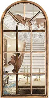 35X71Cm Arched Window Wall Mirror, Brushed Copper/Bronze, Room Decoration Ideas New Eye Catching Design
