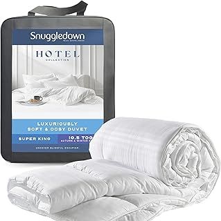 Snuggledown Hotel Collection Super King Duvet - 10.5 Tog UK-Made Luxury Quilt, Ultra-Soft, Breathable & Hypoallergenic with Elegant Satin Stripe Cover - 5-Star Comfort All Year-Round (260 x 220cm)