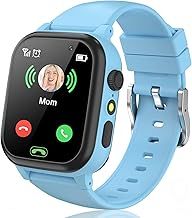 JYNZYUPO GPS Smart Watch for Kids 3-12 Years, 1.48'' Fitness Tracker With Sim Card Call SOS Camera, Children's Day Birthday Gift - Blue